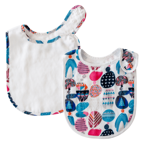 Pikku Baby | Classic Bib Set | Muslin Drool Bibs | Painted Stones Collection