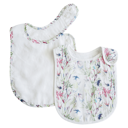Pikku Baby | Classic Bib Set | Muslin Drool Bibs | Swallows Collection