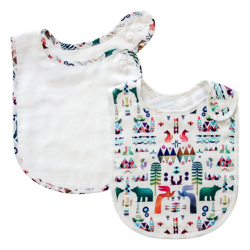 Pikku Baby | Classic Bib Set | Muslin Drool Bibs | Woodland Fantasy Collection