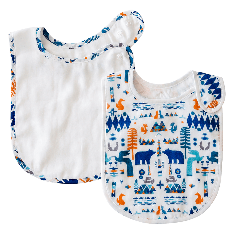 Pikku Baby | Classic Bib Set | Muslin Drool Bibs | Woodland Fantasy Collection