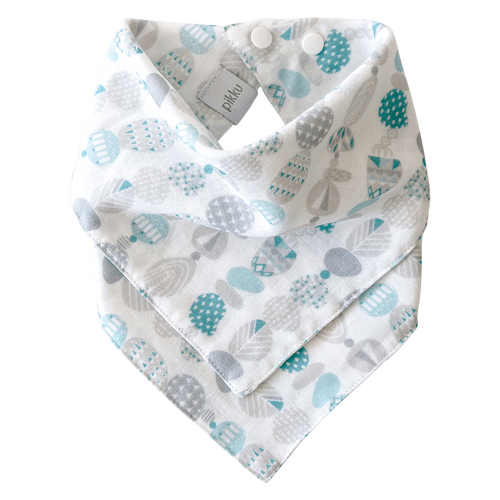 Pikku Baby | Muslin Bandana Bib | Painted Stones Collection | Aqua