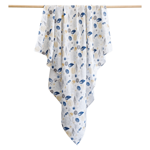 Pikku Baby | Muslin Swaddle Wrap | Ocean Collection