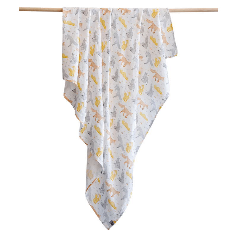 Pikku Baby | Muslin Swaddle Wrap | Playful Fox Collection